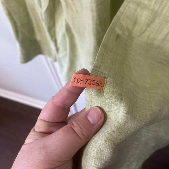 Toscano 100% Linen Light Green Button Down Shirt Men's XXL Vacation Resortwear - Picture 6 of 9